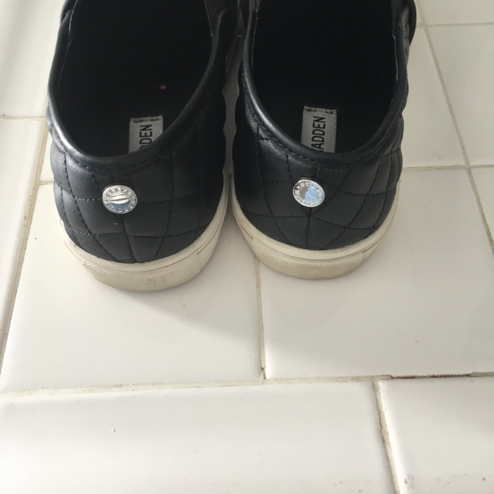 Steve Madden Black Slips Ons